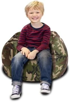 CALA Stuffed Animal Storage Bean Bag Chair-Cover Only- Extra Large 38" Kids Soft Toy Storage - 100% Cotton Canvas Bean Bag Chair(Camouflage) -Songmics Furniture Shop 41QrY3aIblL. AC