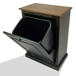 Peaceful Classics Trash Bin Cabinet - Handmade Hideaway Cabinet For Trash Cans - Decorative Bathroom Trash Can, Office Trash Can, And Bedroom Trash Can - Wooden Tilt Out Trash Bin (Mocha) -Songmics Furniture Shop 41QsfJFsUZL