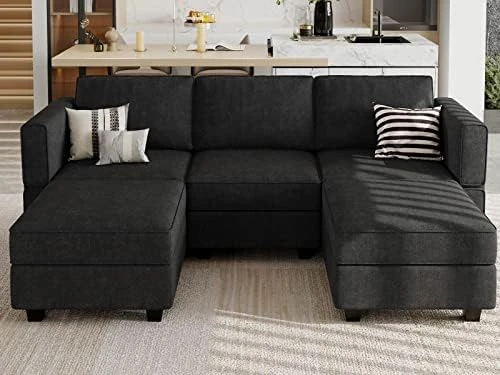 Belffin Modular Sectional Couch U-Shape Modulars Reversible Sectional Sofa Convertible Chaise Sofa With Storage Grey 10 Belffin Modular Sectional Couch U-Shape Modulars Reversible Sectional Sofa Convertible Chaise Sofa With Storage Grey - Image 10