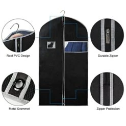 40" Garment Bags For Hanging Clothes (Set Of 5) Suit Covers Bags For Men, Syeeiex Suit Bags For Closet Storage With Clear Window Suit Protector Garment Bags For Storage Travel Men, Black & Grey 7 40" Garment Bags For Hanging Clothes (Set Of 5) Suit Covers Bags For Men, Syeeiex Suit Bags For Closet Storage With Clear Window Suit Protector Garment Bags For Storage Travel Men, Black & Grey -Songmics Furniture Shop 41Qvupik5LL