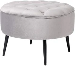 BIRDROCK HOME Tufted Round Grey Ottoman – Velvet Foot Stool – Mid Century Modern Steel Legs - Soft Compact Padded Stool - Living Room Or Bedroom – Vanity Chair - Decorative Furniture 14 BIRDROCK HOME Tufted Round Grey Ottoman – Velvet Foot Stool – Mid Century Modern Steel Legs - Soft Compact Padded Stool - Living Room Or Bedroom – Vanity Chair - Decorative Furniture -Songmics Furniture Shop 41Qwi0HmIoL. AC