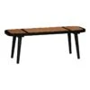 Tov Furniture Emilia Black And Brown Acacia Wood And Rattan Cane Bench
