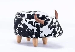 Home 2 Office Cow Ottoman For Kids' Bedroom, Playroom, Nursery, And Living Room, Animal Ottoman With Storage, Footstool For Kids, Black/White -Songmics Furniture Shop 41R16tV0QpL