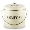 Compost Bin, 1.3 Gal Kitchen Compost Bin Countertop With Lid - Small Indoor Compost Bucket With 7 Bonus Charcoal Filters, Flies/Odor Proof Compost Container Kitchen Pail, Recycling Caddy, Cream