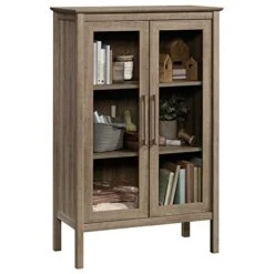 Pemberly Row Engineered Wood And Tempered Glass Curio Cabinet In Sky Oak -Songmics Furniture Shop 41RKFpWtehL