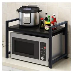 Microwave Oven Rack Microwave Oven Rack Kitchen Bakers Rack Kitchen Rack Stand Utility Storage Shelf Microwave Stand 2 Tier Black Kitchen Storage Rack