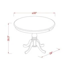 East West Furniture EDQU3-BLK-W 3 Piece Kitchen Counter Height Dining Table Set Contains A Round Wooden Table With Pedestal And 2 Dining Chairs, 30x30 Inch, Black & Cherry -Songmics Furniture Shop 41RTc41bMZL 1