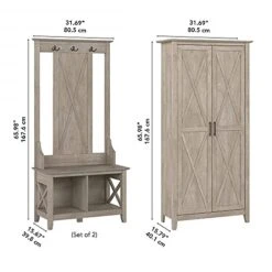 Bush Furniture Key West Entryway Storage Set With Hall Tree, Shoe Bench And Tall Cabinet, Washed Gray 12 Bush Furniture Key West Entryway Storage Set With Hall Tree, Shoe Bench And Tall Cabinet, Washed Gray -Songmics Furniture Shop 41RXo5EO5ES