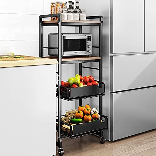 LGXSHOP Kitchen Bread Rack, Vertical Bread Rack, Multipurpose Storage Rack 4 Tier Kitchen Microwave Rack, Kitchen Storage Rack For Spices, Pots And Pans. 5 LGXSHOP Kitchen Bread Rack, Vertical Bread Rack, Multipurpose Storage Rack 4 Tier Kitchen Microwave Rack, Kitchen Storage Rack For Spices, Pots And Pans. - Image 5