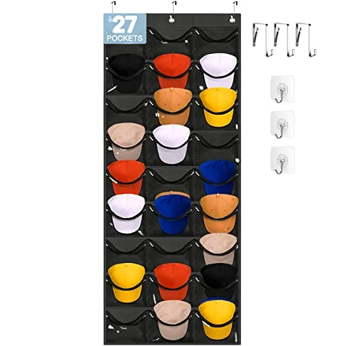 Owkjar 27 Large Pockets Hat Organizer For Baseball Caps,Hat Rack With 6 Hooks Over The Door Or Wall Multiple Caps Display Storage Racks,Hat Holder Organizer For Golf Sports Caps Organization 1 Owkjar 27 Large Pockets Hat Organizer For Baseball Caps,Hat Rack With 6 Hooks Over The Door Or Wall Multiple Caps Display Storage Racks,Hat Holder Organizer For Golf Sports Caps Organization