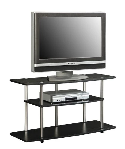 Convenience Concepts Designs2Go No Tools 46 Inch 3 Tier Wide TV Stand, Black 2 Convenience Concepts Designs2Go No Tools 46 Inch 3 Tier Wide TV Stand, Black - Image 2
