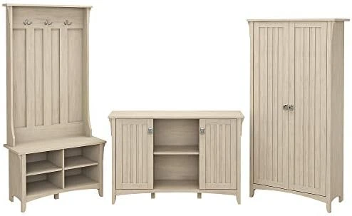 Bush Furniture Salinas Entryway Storage Set With Hall Tree, Shoe Bench And Accent Cabinets In Cape Cod Gray 5 Bush Furniture Salinas Entryway Storage Set With Hall Tree, Shoe Bench And Accent Cabinets In Cape Cod Gray - Image 5