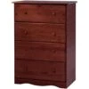Palace Imports 100% Solid Wood 4-Super Jumbo Drawer Chest With Lock, Mahogany. Requires Assembly