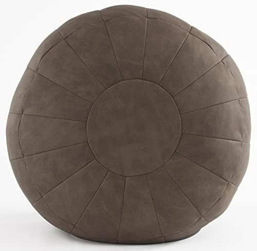 C COMFORTLAND Unstuffed Faux Suede Ottoman Pouf, Round Foot Rest Poof Ottomans, Floor Foot Stool Poufs, Bean Bag Chair Cover With Storage For Living Room, Bedroom, Or Wedding Gifts Yellow 6 C COMFORTLAND Unstuffed Faux Suede Ottoman Pouf, Round Foot Rest Poof Ottomans, Floor Foot Stool Poufs, Bean Bag Chair Cover With Storage For Living Room, Bedroom, Or Wedding Gifts Yellow - Image 6