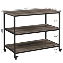 Yaheetech Kitchen Island On Wheels, 47.5" Rolling Kitchen Cart With Large Workstation, Utility Trolley Cart Coffee Bar Cart With Lockable Casters, Easy To Assemble, 24" Depth, Taupe Wood 8 Yaheetech Kitchen Island On Wheels, 47.5" Rolling Kitchen Cart With Large Workstation, Utility Trolley Cart Coffee Bar Cart With Lockable Casters, Easy To Assemble, 24" Depth, Taupe Wood -Songmics Furniture Shop 41S8tK8hX0L