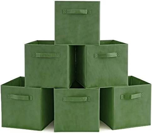 EZOWare Set Of 6 Foldable Fabric Basket Bin Collapsible Storage Cube For Nursery, Toys Organizer, Shelf Cabinet (Purple) 10 EZOWare Set Of 6 Foldable Fabric Basket Bin Collapsible Storage Cube For Nursery, Toys Organizer, Shelf Cabinet (Purple) - Image 10