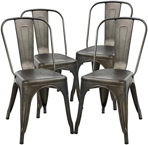 Metal Dining Chairs Indoor-Outdoor Stackable Chic Restaurant Side Bistro Chair Set Of 4, 18 Inch Seat Height, 330LBS Weight Capacity Cafe Tolix Kitchen Farmhouse Pub Trattoria Industrial Bar Chairs 10 Metal Dining Chairs Indoor-Outdoor Stackable Chic Restaurant Side Bistro Chair Set Of 4, 18 Inch Seat Height, 330LBS Weight Capacity Cafe Tolix Kitchen Farmhouse Pub Trattoria Industrial Bar Chairs - Image 10