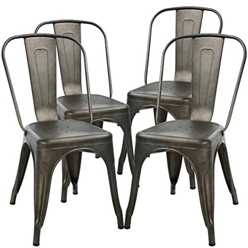 Metal Dining Chairs Indoor-Outdoor Stackable Chic Restaurant Side Bistro Chair Set Of 4, 18 Inch Seat Height, 330LBS Weight Capacity Cafe Tolix Kitchen Farmhouse Pub Trattoria Industrial Bar Chairs 1 Metal Dining Chairs Indoor-Outdoor Stackable Chic Restaurant Side Bistro Chair Set Of 4, 18 Inch Seat Height, 330LBS Weight Capacity Cafe Tolix Kitchen Farmhouse Pub Trattoria Industrial Bar Chairs