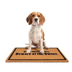 Beware Of Owner Coir Doormat - 18 X 30 Inch - Funny Door Mat - Standard Welcome Mat With Black Border And Natural Fade - Vinyl Backed - Indoor Outdoor - Front Door Entryway Mats -Songmics Furniture Shop 41SG0aqFv4L