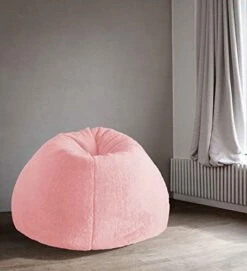 Mollismoons Pink Fur Bean Bag Supper Soft Bean Bag For Home Bean Bags Pink Color Bean Bag Chair Luxury Bean Bags (XXL For Teenager, Without Beans Covers Only)