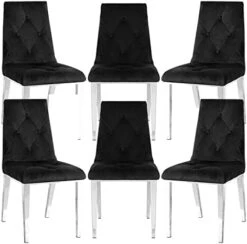 Ufurpie Dining Room Chairs With Velvet Fabric Dining Chairs Set Of 2 With Chrome Legs,Backrest And Button Velvet Fabric Design,Luxury Home Furniture For Dining Room And Kitchen(Set Of 2) (Grey) -Songmics Furniture Shop 41SIr31nfWL. AC