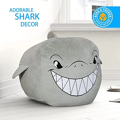 Shark Bean Bag Chair Cover For Kids Ultra-Soft And Fluffy Fur-Like Cover For Kids Bean Bag Chair, Stuffed Animal Storage - Shark Room Decor For Boys, Bean Bags For Kids 1 Shark Bean Bag Chair Cover For Kids Ultra-Soft And Fluffy Fur-Like Cover For Kids Bean Bag Chair, Stuffed Animal Storage - Shark Room Decor For Boys, Bean Bags For Kids