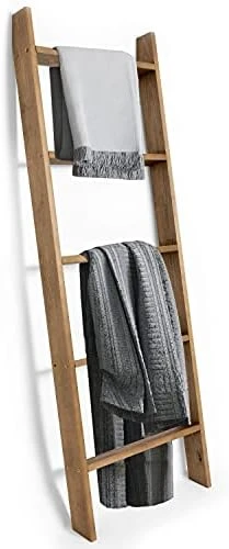 Ilyapa Blanket Ladder For The Living Room - Rustic Decorative Quilt Ladder, White Weathered Wood 5 Ilyapa Blanket Ladder For The Living Room - Rustic Decorative Quilt Ladder, White Weathered Wood - Image 5