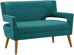 Modway Sheer Upholstered Fabric Mid-Century Modern Loveseat In Teal -Songmics Furniture Shop 41SV2yhWjDL. AC
