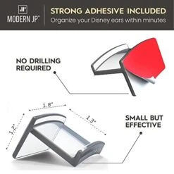 Modern JP Adhesive Hooks For Disney Ears (16-Pack) - Minimalist Disney Ear Holder, No Drilling Headband Holder Design, Strong Hold Headband Organizer - U.S. Patent Pending, Clear 10 Modern JP Adhesive Hooks For Disney Ears (16-Pack) - Minimalist Disney Ear Holder, No Drilling Headband Holder Design, Strong Hold Headband Organizer - U.S. Patent Pending, Clear -Songmics Furniture Shop 41SWfOhNcrL