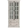 Crestview Collection Hudson 2 Drawer 2 Door Curio Cabinet Gray Wood