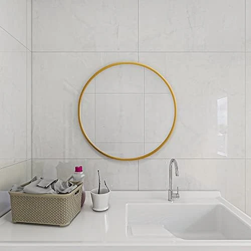 GLSLAND Circle Mirror, Gold Round Wall Mirror 24 Inch, Round Vanity Mirror For Bathrooms, Entryways, Living Rooms And Wall Decor 7 GLSLAND Circle Mirror, Gold Round Wall Mirror 24 Inch, Round Vanity Mirror For Bathrooms, Entryways, Living Rooms And Wall Decor - Image 7