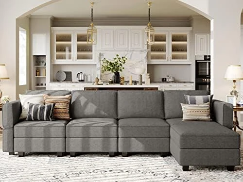 Belffin Large Modular Sectional Sofa U Shaped Couch Set With Storage Convertible Large Couch U Shape Set Reversible Chaise Dark Grey 9 Belffin Large Modular Sectional Sofa U Shaped Couch Set With Storage Convertible Large Couch U Shape Set Reversible Chaise Dark Grey - Image 9