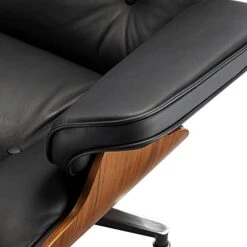 Mid Century Chaise Lounge Chair With Ottoman, 100% Full Grain Leather, Walnut, Modern Accent Chair Classic Design, Heavy Duty Base Support For Bedroom Indoor Set -Songmics Furniture Shop 41SeaCNVIXL