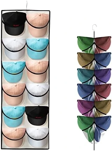 Tidy Zebra Hanging Hat Rack Organizer To Display Baseball Caps - 24 Pockets Dual Sided Hat Hanger For Ball Cap Organization & Storage Best Hat Holder For Closet Home Dorm Room Essentials (Black) 7 Tidy Zebra Hanging Hat Rack Organizer To Display Baseball Caps - 24 Pockets Dual Sided Hat Hanger For Ball Cap Organization & Storage Best Hat Holder For Closet Home Dorm Room Essentials (Black) - Image 7