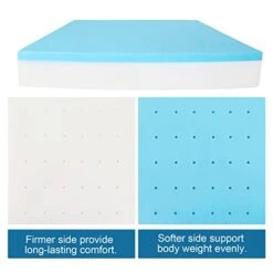 SPRINGSPIRIT Foldable Mattress Full 4-Inch 75“x 54“ With Bamboo Cooling Mattress Topper Protector Cover Trifold For Multi-uses, Portable Floor Sofa Bed Camping Mattress Non-Slip