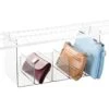 MDesign Plastic 5 Compartment Hanging Closet Storage Organizer Tray, Divided Sections For Holding Sunglasses, Wallets, Clutch Purses, Accessories, Hangs Below Shelving, Grypp Collection - Clear