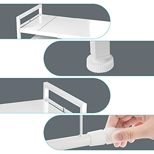 ABCOOL 3-Tier Retractable Kitchen Baker Microwave Oven Rack, Expandable And Height Adjustable Carbon Steel Shelf Counter Countertop With 3 Clip Hooks, Electric Oven Holder 5 ABCOOL 3-Tier Retractable Kitchen Baker Microwave Oven Rack, Expandable And Height Adjustable Carbon Steel Shelf Counter Countertop With 3 Clip Hooks, Electric Oven Holder - Image 5