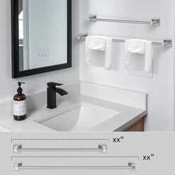 Bathroom Hardware Set Of 5， Zinc Alloy Wall Mounted Bathroom Accessories Kit，Towel Bar Accessory Set Includes 24 Inch Towel Bar,18inch Towel Rack,Toilet Paper Holder,Towel Ring,Hook -Songmics Furniture Shop 41SpeFakp5L