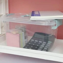 Sandmovie Clear Storage Latch Bin, Plastic Storage Container Box With Lid And Handle, 6 Packs -Songmics Furniture Shop 41SqM1ciT0L