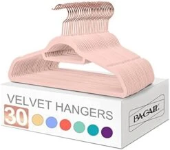 BAGAIL Velvet Hangers,Black Non Slip 360 Degree Swivel Hook Strong And Durable Clothes Hangers For Coats, Suit, Shirt Dress, Pants & Dress Clothes (Black/Silver, 30 Pack) -Songmics Furniture Shop 41Suf0TY1rL. AC