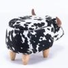 Home 2 Office Cow Ottoman For Kids' Bedroom, Playroom, Nursery, And Living Room, Animal Ottoman With Storage, Footstool For Kids, Black/White