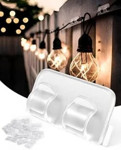 Hooks For Outdoor String Lights Clips: 25Pcs Heavy Duty Cable Clip With Waterproof Adhesive Strips For Hanging Christmas Light - Outside UV-Resistant Clear Cord Holders Outdoors Rope Organizer -Songmics Furniture Shop 41Sw0tezs4L. AC 1