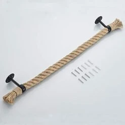 YJ YANJUN Nautical Towel Bar Black Nautical Accessories For Bathroom Nautical Bathroom Decor Rope Towel Racks For Bathroom Wall Mounted -Songmics Furniture Shop 41SzUJaPMOL