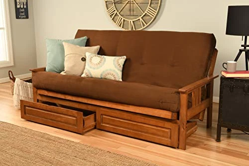 Kodiak Furniture Monterey Futon Set With Storage Drawers, With Barbados Base And Suede Chocolate Mattress 1 Kodiak Furniture Monterey Futon Set With Storage Drawers, With Barbados Base And Suede Chocolate Mattress