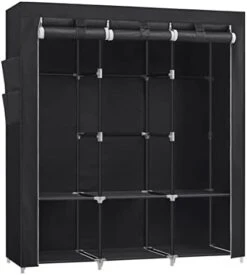SONGMICS Portable Closet, Wardrobe Closet Organizer With Cover, 3 Hanging Rods And Shelves, 4 Side Pockets, 51.2 X 17.7 X 65.7 Inches, Large Capacity For Bedroom, Living Room, Black URYG092B02 -Songmics Furniture Shop 41TBm3j3OcL. AC