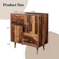 JOYSOURCE Buffet Cabinet Kitchen Sideboard With Storage Buffet Table Wooden Bar For Kitchen Dining Room Hallway Living Room, Brown