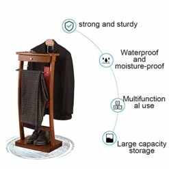WPPTNSFY Suit Stands Butler Clothing Racks Wood Suit Valet Stand Clothes Rack With Base Floor Standing Suit Hanger Rack For Office Living Room Bed Room 44.4X30X112.2CM 7 WPPTNSFY Suit Stands Butler Clothing Racks Wood Suit Valet Stand Clothes Rack With Base Floor Standing Suit Hanger Rack For Office Living Room Bed Room 44.4X30X112.2CM -Songmics Furniture Shop 41TIEGTuqzL