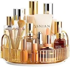 Devokimi Bathroom Organizer Countertop, Rotating Makeup Organizer For Vanity, 3 Tier Under Sink Organizer, Vanity Tray Shelf For Cosmetic, Skin Care, Perfume (Clear) -Songmics Furniture Shop 41TJp5RQBUL. AC
