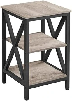 Yaheetech Industrial End Tables Set Of 2, 3-Tier Side Tables With Storage Shelves For Living Room, X Design Sofa Tables, Strong Metal Frame, Easy Assembly, 16x16x24.5 In, Gray -Songmics Furniture Shop 41TLGoQvkaL. AC
