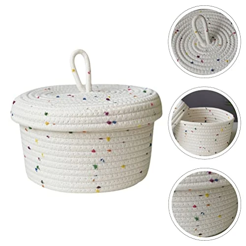 LUOZZY Magazine Basket Cosmetic Organizer Rope Storage Basket For Organizing And Storage Box With Lid 2 LUOZZY Magazine Basket Cosmetic Organizer Rope Storage Basket For Organizing And Storage Box With Lid - Image 2